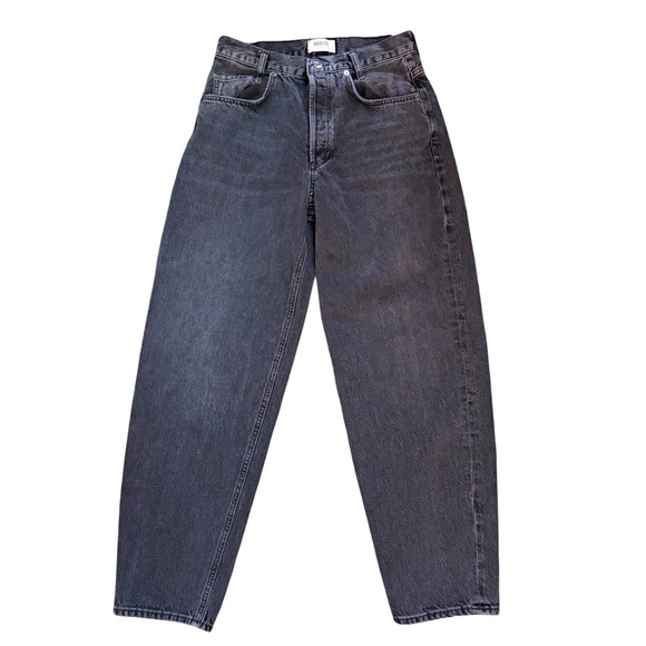 Agolde Tapered Baggy Jean in Washed Black High Rise Button Fly 80s Inspo Size 27 - Picture 12 of 13
